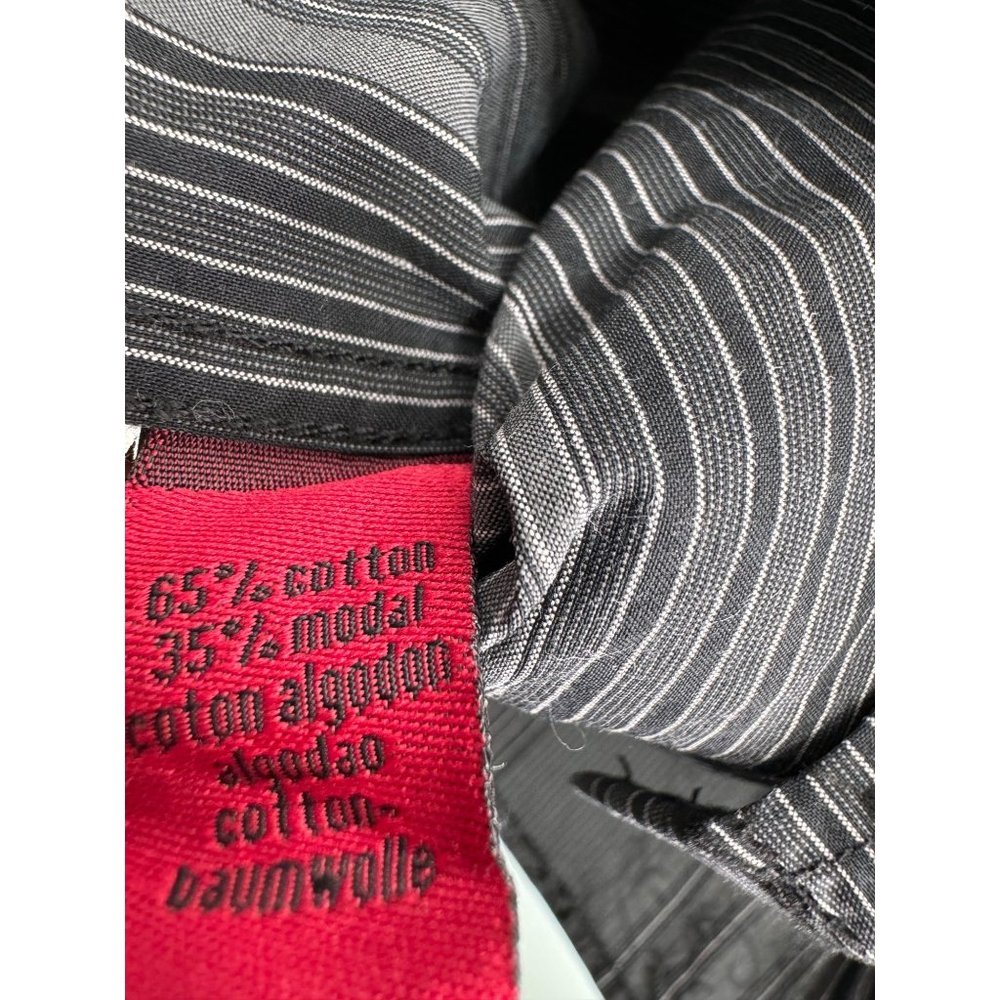 Luchiano Visconti Men Shirt Corduroy Trim Flip Cuff Paisley Textured Button Up M - Picture 9 of 10